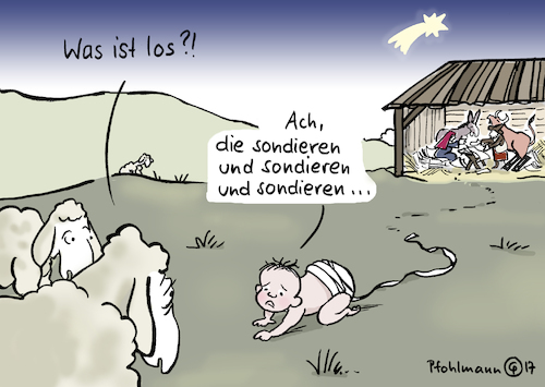 Cartoon: sondieren sondieren sondieren (medium) by Pfohlmann tagged karikatur,cartoon,color,farbe,2017,deutschland,weihnachten,sondierungen,koalition,parteien,krippe,weihnachtskrippe,esel,ochse,josef,maria,jesus,christkind,schafe,sondieren,gespräche,koalitonsgespräche,regierungsbildung,heiligabend,heilig,abend,karikatur,cartoon,color,farbe,2017,deutschland,weihnachten,sondierungen,koalition,parteien,krippe,weihnachtskrippe,esel,ochse,josef,maria,jesus,christkind,schafe,sondieren,gespräche,koalitonsgespräche,regierungsbildung,heiligabend,heilig,abend