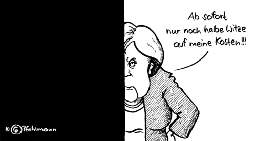 Cartoon: Sparwitz (medium) by Pfohlmann tagged bundeskanzlerin,merkel,witz,karikatur,cartoon,sparpaket,sparen,sparmaßnahmen,zensur,kosten,bundeskanzlerin,angela merkel,witze,witz,sparpaket,sparen,sparmaßnahmen,zensur,kosten,angela,merkel