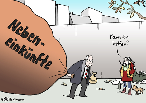 Cartoon: Steinbrück helfen! (medium) by Pfohlmann tagged farbe,color,cartoon,karikatur,vorträge,lobbyismus,offenlegung,bundestag,abgeordneter,diäten,diät,spd,kanzlerkandidat,transparenz,honorare,nebeneinkünfte,steinbrück,deutschland,2012,karikatur,cartoon,color,farbe,2012,deutschland,steinbrück,nebeneinkünfte,honorare,transparenz,kanzlerkandidat,spd,diät,diäten,abgeordneter,bundestag,offenlegung,lobbyismus,vorträge