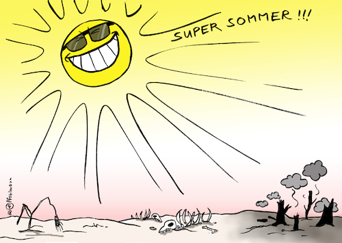 Cartoon: Super Sommer (medium) by Pfohlmann tagged karikatur,cartoon,color,farbe,2018,welt,global,deutschland,sommer,super,hitze,hitzewelle,temperatur,sonne,urlaub,ferien,wetter,klima,klimawandel,ernte,ernteausfall,ernteschäden,landwirtschaft,waldbrand,waldbrände,tierfutter,notstand,getreide,karikatur,cartoon,color,farbe,2018,welt,global,deutschland,sommer,super,hitze,hitzewelle,temperatur,sonne,urlaub,ferien,wetter,klima,klimawandel,ernte,ernteausfall,ernteschäden,landwirtschaft,waldbrand,waldbrände,tierfutter,notstand,getreide