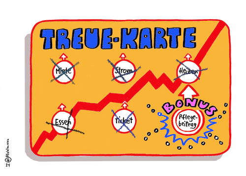 Cartoon: Teuer-Karte (medium) by Pfohlmann tagged inflation,finanzen,geld,verbraucher,bonus,bonuskarte,pflegekasse,pflegebeitrag,preise,mieten,wohnung,heizung,heizen,strom,haushalt,lebensführung,deutschlandticket,essen,lebensmittel,teuerung,wirtschaft,pleite,inflation,finanzen,geld,verbraucher,bonus,bonuskarte,pflegekasse,pflegebeitrag,preise,mieten,wohnung,heizung,heizen,strom,haushalt,lebensführung,deutschlandticket,essen,lebensmittel,teuerung,wirtschaft,pleite