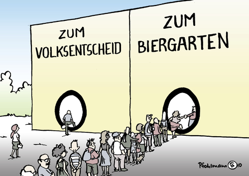 Cartoon: Volksentscheid (medium) by Pfohlmann tagged volksentscheid,abstimmung,wahlbeteiligung,demokratie,politikverdrossenheit,sommer,hitze,biergarten,volksentscheid,abstimmung,wahlbeteiligung,demokratie,politikverdrossenheit,sommer,hitze,biergarten,wahl,wahlen,wähler,motivation,politik,interesse