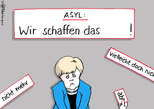 Cartoon: Wir schaffen das.... (medium) by Pfohlmann tagged karikatur,cartoon,2015,color,farbe,merkel,bundeskanzlerin,wir,schaffen,das,global,welt,flucht,asyl,asylbewerber,flüchtlinge,aufnahme,integration,migration,immigration,regeln,kürzungen,karikatur,cartoon,2015,color,farbe,merkel,bundeskanzlerin,wir,schaffen,das,global,welt,flucht,asyl,asylbewerber,flüchtlinge,aufnahme,integration,migration,immigration,regeln,kürzungen