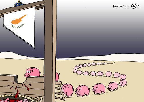 Cartoon: Zypern Schweine (medium) by Pfohlmann tagged karikatur,cartoon,color,farbe,2013,zypern,eu,europa,euro,eurokrise,schuldenkrise,staatspleite,sparschweine,sparer,bankenkrise,banken,ersparnisse,enteignung,schafott,guillotine,köpfen,hinrichtung,spareinlagen,karikatur,cartoon,color,farbe,2013,zypern,eu,europa,euro,eurokrise,schuldenkrise,staatspleite,sparschweine,sparer,bankenkrise,banken,ersparnisse,enteignung,schafott,guillotine,köpfen,hinrichtung,spareinlagen