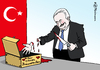 Cartoon: Erdogan-Geschenk (small) by Pfohlmann tagged karikatur,cartoon,2016,color,farbe,türkei,ministerpräsident,yildirim,akp,hand,opfer,macht,präsident,erdogan,autokratie,autoritär,befugnis