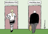 Cartoon: FIFA-Tests (small) by Pfohlmann tagged karikatur,cartoon,2015,color,farbe,international,global,fifa,fußball,verband,weltverband,wahlen,geschlechtstest,frauenfußball,wm,weltmeisterschaft,korruption,verhaftung,bestechung,vergabe,charakter