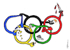 Cartoon: Gewalt olympisch (small) by Pfohlmann tagged olympia,paris,sport,ringe,olympiade,gewalt,krieg,terror,mensch,menschheit,aggression