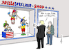 Cartoon: Trump Sprecherpuppen (small) by Pfohlmann tagged 2019 trump usa präsident sprecher pressesprecher nachfolger pinocchio lügen lügner nase brüste sexismus