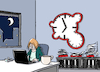 Cartoon: Überstundenuhr (small) by Pfohlmann tagged überstunden,arbeitszeit,arbeitnehmer,arbeitgeber,zeiterfassung,uhr,gewerkschaft,wirtschaft,zifferblatt,arbeitsplatz,büro