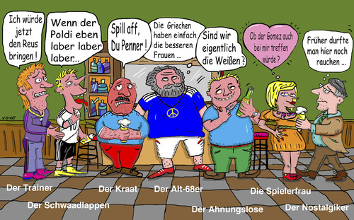 Cartoon: fussball em (medium) by sabine voigt tagged fussball,em,public,viewing,kneipe,finale,endspiel,sport,fan