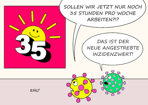 Cartoon: 35 (medium) by Erl tagged politik,corona,virus,pandemie,covid19,lockdown,lockerung,öffnung,inzidenzwert,alt,50,neu,35,kampagne,arbeitszeit,woche,gewerkschaften,karikatur,erl,politik,corona,virus,pandemie,covid19,lockdown,lockerung,öffnung,inzidenzwert,alt,50,neu,35,kampagne,arbeitszeit,woche,gewerkschaften,karikatur,erl