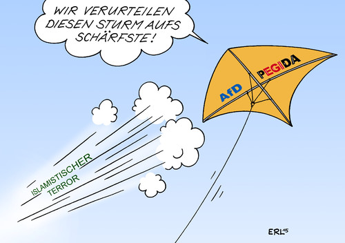 Cartoon: AfD PEGIDA (medium) by Erl tagged anschlag,satire,zeitschrift,charlie,hebdo,tote,tod,verletzte,terror,islamismus,islamismuskritik,frankreich,deutschland,pegida,rechtspopulismus,verurteilung,nutznießer,aufwind,drachen,wind,sturm,karikatur,erl,anschlag,satire,zeitschrift,charlie,hebdo,tote,tod,verletzte,terror,islamismus,islamismuskritik,frankreich,deutschland,pegida,rechtspopulismus,verurteilung,nutznießer,aufwind,drachen,wind,sturm