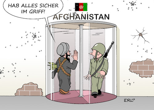 Cartoon: Afghanistan (medium) by Erl tagged afghanistan,flüchtlinge,deutschland,bundesregierung,abschiebung,teilweise,sicheres,herkunftsland,widerspruch,bundesländer,einsatz,bundeswehr,taliban,terror,drehtür,sicherheit,karikatur,erl,afghanistan,flüchtlinge,deutschland,bundesregierung,abschiebung,teilweise,sicheres,herkunftsland,widerspruch,bundesländer,einsatz,bundeswehr,taliban,terror,drehtür,sicherheit,karikatur,erl