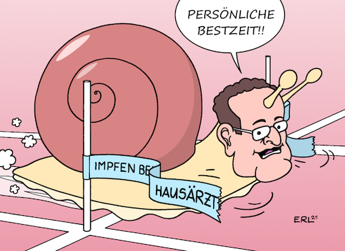 Cartoon: Alles ist relativ (medium) by Erl tagged politik,corona,virus,pandemie,lockdown,impfstoff,beschaffung,zaghaft,wenig,schnelltests,gesundheitsminister,jens,spahn,impfung,hausärzte,hausärztinnen,hausärztin,hausarzt,spät,langsam,schnecke,rennen,ziel,bestzeit,karikatur,erl,politik,corona,virus,pandemie,lockdown,impfstoff,beschaffung,zaghaft,wenig,schnelltests,gesundheitsminister,jens,spahn,impfung,hausärzte,hausärztinnen,hausärztin,hausarzt,spät,langsam,schnecke,rennen,ziel,bestzeit,karikatur,erl