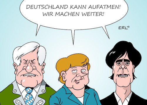 Cartoon: altbewährt (medium) by Erl tagged politik,deutschland,streit,flüchtlingspolitik,asyl,innenminister,horst,seehofer,csu,flüchtlinge,grenze,zurückweisung,national,alleingang,bundeskanzlerin,merkel,cdu,eu,recht,europa,treffen,drohung,rücktritt,kompromiss,fußball,wm,weltmeisterschaft,vorrunde,aus,bundestrainer,joachim,jogi,löw,weitermachen,karikatur,erl,politik,deutschland,streit,flüchtlingspolitik,asyl,innenminister,horst,seehofer,csu,flüchtlinge,grenze,zurückweisung,national,alleingang,bundeskanzlerin,merkel,cdu,eu,recht,europa,treffen,drohung,rücktritt,kompromiss,fußball,wm,weltmeisterschaft,vorrunde,aus,bundestrainer,joachim,jogi,löw,weitermachen,karikatur,erl