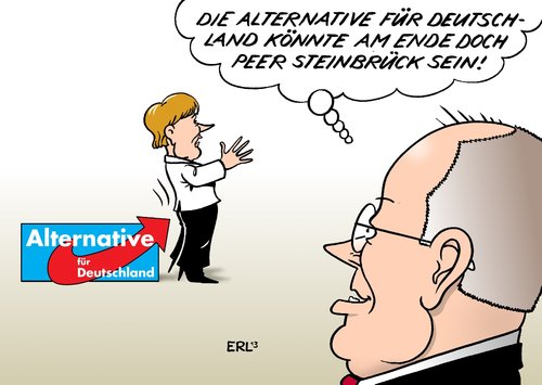 Cartoon: Alternative für Deutschland (medium) by Erl tagged partei,neu,alternative,für,deutschland,euro,antieuro,gefahr,merkel,spd,parteitag,peer,steinbrück,kanzlerkandidat,rückenwind,partei,neu,alternative,für,deutschland,euro,antieuro,gefahr,merkel,spd,parteitag,peer,steinbrück,kanzlerkandidat,rückenwind