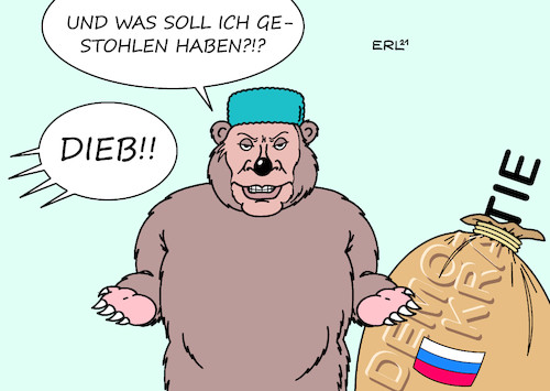 Cartoon: Anti-Putin-Demo (medium) by Erl tagged politik,russland,präsident,wladimir,putin,kreml,kritiker,gegner,alexej,nawalny,vorwurf,korruption,diebstahl,vergiftung,verhaftung,demonstrationen,dieb,diebesgut,demokratie,sack,bär,karikatur,erl,politik,russland,präsident,wladimir,putin,kreml,kritiker,gegner,alexej,nawalny,vorwurf,korruption,diebstahl,vergiftung,verhaftung,demonstrationen,dieb,diebesgut,demokratie,sack,bär,karikatur,erl