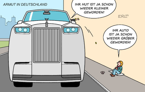 Cartoon: Armut in Deutschland (medium) by Erl tagged politik,bericht,europarat,armut,wohnungsnot,deutschland,rüge,anstrengungen,sozialpolitik,schere,arm,reich,auto,straße,gehweg,karikatur,erl,politik,bericht,europarat,armut,wohnungsnot,deutschland,rüge,anstrengungen,sozialpolitik,schere,arm,reich,auto,straße,gehweg,karikatur,erl