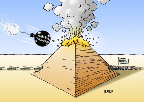 Cartoon: Auch das noch! (medium) by Erl tagged mubarak,diktator,freilassung,gericht,vulkanausbruch,vulkan,pyramide,straßenkampf,räumung,panzer,militär,lager,basis,demonstration,anhänger,protest,entmachtung,militärputsch,muslimbruder,muslimbruderschaft,islam,mursi,expräsident,ägypten,ägypten,expräsident,mursi,islam,muslimbruderschaft,muslimbruder,militärputsch,entmachtung,protest,anhänger,demonstration,basis,lager,militär,panzer,räumung,straßenkampf,pyramide,vulkan,vulkanausbruch,gericht,freilassung,diktator,mubarak