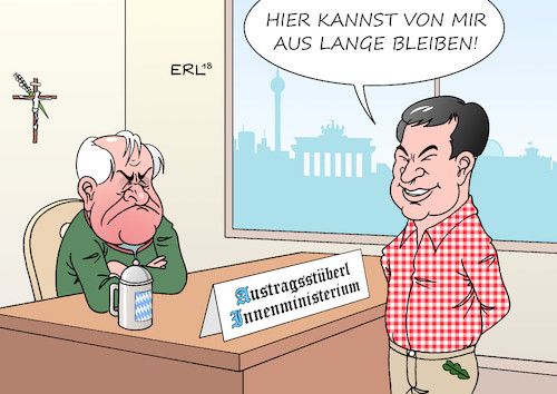 Cartoon: Austragsstüberl (medium) by Erl tagged politik,csu,verluste,wahlen,umfragetief,horst,seehofer,ministerpräsident,nachfolger,markus,söder,parteivorsitz,kandidat,favorit,rivalen,feinde,parteifreunde,münchen,bayern,berlin,innenministerium,innenminister,verbleib,austragsstüberl,karikatur,erl,politik,csu,verluste,wahlen,umfragetief,horst,seehofer,ministerpräsident,nachfolger,markus,söder,parteivorsitz,kandidat,favorit,rivalen,feinde,parteifreunde,münchen,bayern,berlin,innenministerium,innenminister,verbleib,austragsstüberl,karikatur,erl