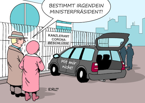 Cartoon: Auto vor Kanzleramt (medium) by Erl tagged politik,corona,virus,pandemie,covid19,zweite,welle,lockdown,light,beratung,beschluss,fahrplan,ministerpräsidentinnen,ministerpräsidenten,bundeskanzlerin,angela,merkel,fortsetzung,weihnachten,länderchefs,eigenständigkeit,ausscheren,zaun,kanzleramt,auto,protest,coronamaßnahmen,karikatur,erl,politik,corona,virus,pandemie,covid19,zweite,welle,lockdown,light,beratung,beschluss,fahrplan,ministerpräsidentinnen,ministerpräsidenten,bundeskanzlerin,angela,merkel,fortsetzung,weihnachten,länderchefs,eigenständigkeit,ausscheren,zaun,kanzleramt,auto,protest,coronamaßnahmen,karikatur,erl