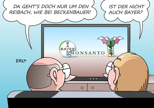 Cartoon: Bayer (medium) by Erl tagged erl,karikatur,millionen,honorar,ehrenamt,beckenbauer,franz,vergabe,deutschland,2006,wm,gewinn,reibach,gier,geld,genmanipuliert,saatgut,agrarkonzern,monsanto,kauf,übernahme,chemie,konzern,bayer,wirtschaft,wirtschaft,bayer,konzern,chemie,übernahme,kauf,monsanto,agrarkonzern,saatgut,genmanipuliert,geld,gier,reibach,gewinn,wm,2006,deutschland,vergabe,franz,beckenbauer,ehrenamt,honorar,millionen,karikatur,erl