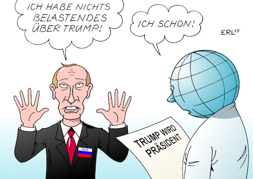 Cartoon: Belastendes (medium) by Erl tagged donald,trump,usa,präsident,wladimir,putin,russland,kreml,informationen,material,belastend,erpressbarkeit,erpressung,dementi,welt,erde,belastung,präsidentenamt,zweifel,eignung,charakter,karikatur,erl,donald,trump,usa,präsident,wladimir,putin,russland,kreml,informationen,material,belastend,erpressbarkeit,erpressung,dementi,welt,erde,belastung,präsidentenamt,zweifel,eignung,charakter,karikatur,erl