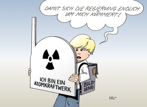 Cartoon: Bildung (medium) by Erl tagged bildung,deutschland,stiefkind,ausgaben,atomenergie,atomkraftwerk,förderung,lieblingskind,regierung,schwarzgelb,cdu,csu,fdp,bildung,deutschland,atomenergie,atomkraftwerk,förderung,regierung,schwarzgelb,csu,fdp,cdu,akw,atomkraft