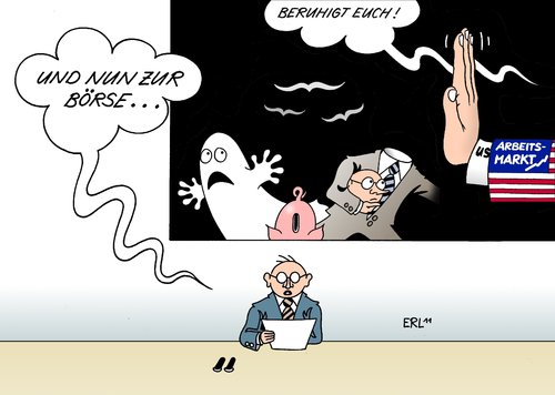 Cartoon: Börse II (medium) by Erl tagged entspannung,rückgang,arbeitslosigkeit,arbeitsmarkt,beruhigung,unsicherheit,krise,finanzen,wirtschaft,dollarschulden,euro,usa,eu,index,aktien,panik,angst,börse,börse,angst,panik,aktien,index,eu,usa,euro,dollarschulden,wirtschaft,finanzen,krise,unsicherheit,beruhigung