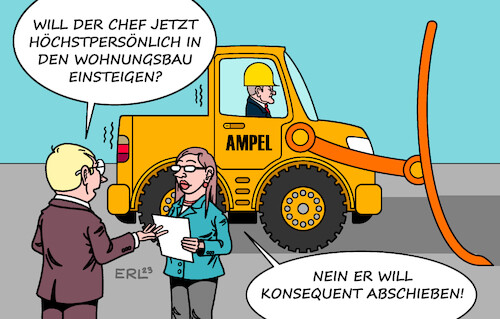 Cartoon: Chefsache (medium) by Erl tagged politik,bundesregierung,ampel,umfragewerte,umfragetief,migration,bundeskanzler,olaf,scholz,konsequente,abschiebung,abgelehnte,asylbewerber,asylbewerberinnen,wohnungsbau,wohnungsmangel,bulldozer,radlader,vorderlader,karikatur,erl,politik,bundesregierung,ampel,umfragewerte,umfragetief,migration,bundeskanzler,olaf,scholz,konsequente,abschiebung,abgelehnte,asylbewerber,asylbewerberinnen,wohnungsbau,wohnungsmangel,bulldozer,radlader,vorderlader,karikatur,erl