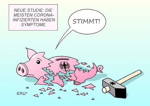 Cartoon: Corona Symptome (medium) by Erl tagged politik,corona,virus,pandemie,lockdown,einbruch,wirtschaft,hilfe,coronahilfe,geld,bund,länder,schulden,sparschwein,hammer,studie,infizierte,symptome,mehrheit,karikatur,erl,politik,corona,virus,pandemie,lockdown,einbruch,wirtschaft,hilfe,coronahilfe,geld,bund,länder,schulden,sparschwein,hammer,studie,infizierte,symptome,mehrheit,karikatur,erl