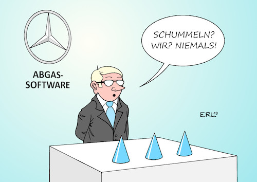 Cartoon: Daimler (medium) by Erl tagged politik,auto,autobauer,daimler,software,manipulation,schummelsoftware,betrug,abgase,abgastest,diesel,stickoxide,hütchenspieler,karikatur,erl,politik,auto,autobauer,daimler,software,manipulation,schummelsoftware,betrug,abgase,abgastest,diesel,stickoxide,hütchenspieler,karikatur,erl