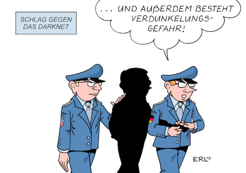 Cartoon: Darknet (medium) by Erl tagged politik,kriminalität,internet,darknet,onlinehandel,handel,drogen,waffen,illegal,handelsplatz,polizei,bka,fbi,verhaftungen,deutschland,karikatur,erl,politik,kriminalität,internet,darknet,onlinehandel,handel,drogen,waffen,illegal,handelsplatz,polizei,bka,fbi,verhaftungen,deutschland,karikatur,erl