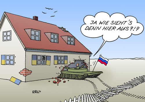 Cartoon: Der besorgte Nachbar (medium) by Erl tagged ukraine,russland,krim,putin,einmarsch,sorge,landsleute,militär,gewalt,panzer,nachbar,haus,zaun,grenze,ukraine,russland,krim,putin,einmarsch,sorge,landsleute,militär,gewalt,panzer,nachbar,haus,zaun,grenze