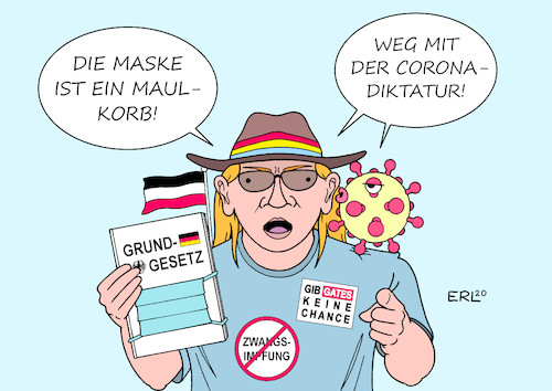 Cartoon: Der Souffleur (medium) by Erl tagged politik,corona,pandemie,lockdown,öffnung,lockerung,wissenschaft,virologie,demonstration,coronademo,verschwörungstheorie,esotherik,rechtsextremismus,leugnung,ablehnung,masken,maulkorb,diktatur,nutzen,virus,souffleur,ausbreitung,zweite,welle,karikatur,erl,politik,corona,pandemie,lockdown,öffnung,lockerung,wissenschaft,virologie,demonstration,coronademo,verschwörungstheorie,esotherik,rechtsextremismus,leugnung,ablehnung,masken,maulkorb,diktatur,nutzen,virus,souffleur,ausbreitung,zweite,welle,karikatur,erl