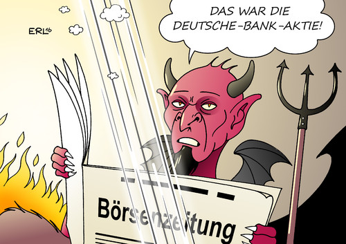 Cartoon: Deutsche-Bank-Aktie (medium) by Erl tagged deutsche,bank,aktie,absturz,tief,rekord,verlust,altlasten,prozesse,schadenersatz,kosten,geld,schieflage,finanzen,geldinstitut,teufel,hölle,börse,börsenzeitung,karikatur,erl,deutsche,bank,aktie,absturz,tief,rekord,verlust,altlasten,prozesse,schadenersatz,kosten,geld,schieflage,finanzen,geldinstitut,teufel,hölle,börse,börsenzeitung,karikatur,erl