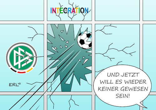 Cartoon: DFB (medium) by Erl tagged politik,sport,fussball,rücktritt,nationalspieler,mesut,oezil,türkischstämmig,foto,präsident,türke,erdogan,autokrat,kritik,berechtigt,unberechtigt,nationalismus,rassismus,weltmeisterschaft,russland,aus,ausscheiden,vorrunde,schuld,nachtreten,dfb,oliver,bierhoff,reinhard,grindel,praesident,zickzackkurs,ball,fenster,bruch,glasscherben,scherbenhaufen,diskussion,integration,migranten,karikatur,erl,politik,sport,fussball,rücktritt,nationalspieler,mesut,oezil,türkischstämmig,foto,präsident,türke,erdogan,autokrat,kritik,berechtigt,unberechtigt,nationalismus,rassismus,weltmeisterschaft,russland,aus,ausscheiden,vorrunde,schuld,nachtreten,dfb,oliver,bierhoff,reinhard,grindel,praesident,zickzackkurs,ball,fenster,bruch,glasscherben,scherbenhaufen,diskussion,integration,migranten,karikatur,erl