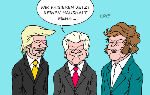 Cartoon: Die Ampel lernt dazu (medium) by Erl tagged politik,niederlande,wahl,parlament,sieger,geert,wilders,rechtspopulismus,rechtsextremismus,islamfeindlichkeit,argentinien,javier,milei,raubtierkapitalismus,usa,donald,trump,frisuren,frisur,frisieren,haushalt,deutschland,ampel,spd,grüne,fdp,urteil,karlsruhe,milliardenloch,umfragetief,lindner,scholz,habeck,karikatur,erl,politik,niederlande,wahl,parlament,sieger,geert,wilders,rechtspopulismus,rechtsextremismus,islamfeindlichkeit,argentinien,javier,milei,raubtierkapitalismus,usa,donald,trump,frisuren,frisur,frisieren,haushalt,deutschland,ampel,spd,grüne,fdp,urteil,karlsruhe,milliardenloch,umfragetief,lindner,scholz,habeck,karikatur,erl