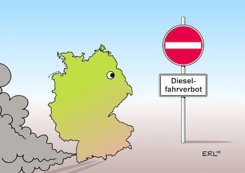 Cartoon: Dieselfahrverbot (medium) by Erl tagged illustration,politik,dieselfahrverbot,urteil,bundesverwaltungsgericht,leipzig,fahrverbote,dieselfahrzeuge,kommunen,rechtens,umsetzung,problem,probleme,auto,diesel,stickoxide,betrug,software,abgase,manipulation,test,autoindustrie,vorgaben,kontrolle,versagen,autolobby,einfluss,karikatur,erl,illustration,politik,dieselfahrverbot,urteil,bundesverwaltungsgericht,leipzig,fahrverbote,dieselfahrzeuge,kommunen,rechtens,umsetzung,problem,probleme,auto,diesel,stickoxide,betrug,software,abgase,manipulation,test,autoindustrie,vorgaben,kontrolle,versagen,autolobby,einfluss,karikatur,erl