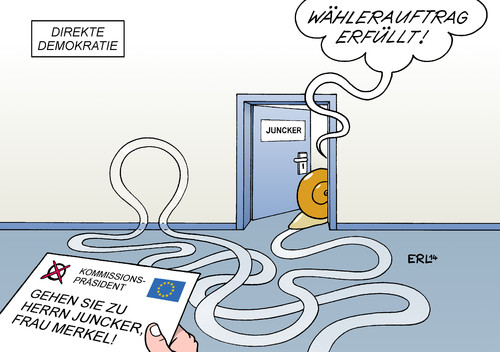 Cartoon: Direkte Demokratie (medium) by Erl tagged eu,europa,wahl,europawahl,parlament,regierungschefs,verhandlung,kommissionspräsident,juncker,schulz,wähler,wählerwille,wählerauftrag,merkel,hinhaltetaktik,langsam,schleppend,schnecke,eu,europa,wahl,europawahl,parlament,regierungschefs,verhandlung,kommissionspräsident,juncker,schulz,wähler,wählerwille,wählerauftrag,merkel,hinhaltetaktik,langsam,schleppend,schnecke