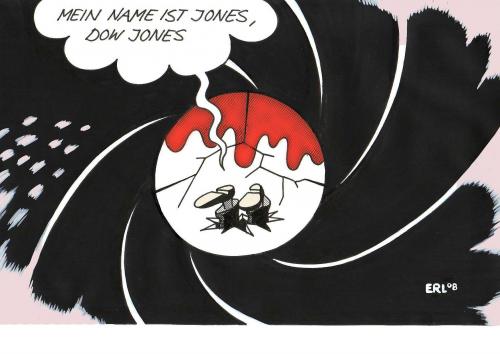 Cartoon: Dow Jones (medium) by Erl tagged börse,finanzkrise,usa,aktienindex,dow,jones,aktien,absturz,crash,james,bond,name,auge,blut,börse,finanzkrise,usa,aktienindex,dow jones,aktien,absturz,crash,james bond,aktienmarkt,finanzen,wirtschaft,pleite,bankrott,wirtschaftskrise,fall,aktie,dow,jones,james,bond