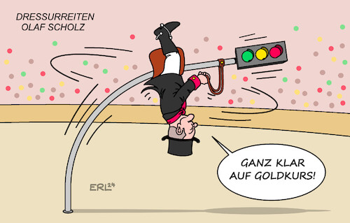 Cartoon: Dressurreiten (medium) by Erl tagged politik,bundestregierung,ampel,spd,grüne,fdp,umfragetief,unbeliebt,streit,neid,missgunst,haushalt,bundeskanzler,olaf,scholz,führungsschwäche,mangel,kommunikation,wählerinnen,wähler,sort,olympia,olympische,sommerspiele,paris,2024,gold,dressurreiten,deutschland,mannschaft,einzel,jessica,von,bredow,werndl,silber,isabell,werth,pferd,karikatur,erl,politik,bundestregierung,ampel,spd,grüne,fdp,umfragetief,unbeliebt,streit,neid,missgunst,haushalt,bundeskanzler,olaf,scholz,führungsschwäche,mangel,kommunikation,wählerinnen,wähler,sort,olympia,olympische,sommerspiele,paris,2024,gold,dressurreiten,deutschland,mannschaft,einzel,jessica,von,bredow,werndl,silber,isabell,werth,pferd,karikatur,erl