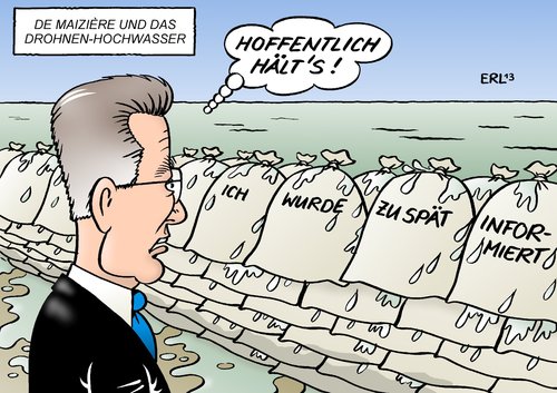 Cartoon: Drohnen-Hochwasser (medium) by Erl tagged verteidigungsminister,thomas,de,maiziere,drohne,euro,hawk,zulassung,steuerverschwendung,vertuschung,verschleierung,hochwasser,regen,deutschland,wasser,sandsäcke,information,mitarbeiter,schuld,fehler,verteidigungsminister,thomas,de,maiziere,drohne,euro,hawk,zulassung,steuerverschwendung,vertuschung,verschleierung,hochwasser,regen,deutschland,wasser,sandsäcke,information,mitarbeiter,schuld,fehler