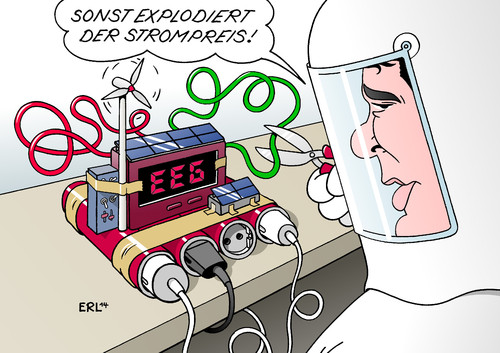 Cartoon: EEG (medium) by Erl tagged eeg,erneuerbare,energien,gesetz,windkraft,solarenergie,wasserkraft,subvention,strompreis,energiewende,kosten,explosion,bombe,energieminister,gabriel,entschärfen,draht,rot,grün,eeg,erneuerbare,energien,gesetz,windkraft,solarenergie,wasserkraft,subvention,strompreis,energiewende,kosten,explosion,bombe,energieminister,gabriel,entschärfen,draht,rot,grün