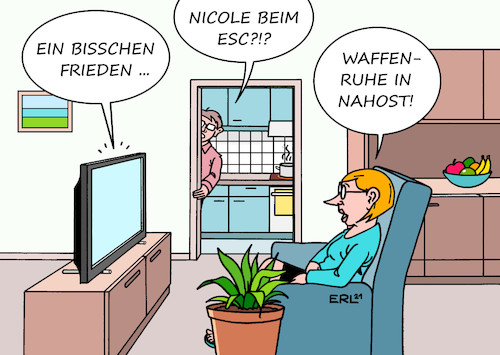 Cartoon: Ein bisschen Frieden (medium) by Erl tagged politik,kunst,kultur,musik,eurovision,song,contest,esc,2021,1982,sieg,nicole,ein,bisschen,frieden,nahost,konflikt,israel,palästina,israeli,palästinenser,hamas,gaza,jerusalem,waffenruhe,karikatur,erl,politik,kunst,kultur,musik,eurovision,song,contest,esc,2021,1982,sieg,nicole,ein,bisschen,frieden,nahost,konflikt,israel,palästina,israeli,palästinenser,hamas,gaza,jerusalem,waffenruhe,karikatur,erl