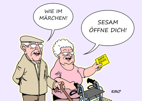 Cartoon: Ein Märchen wird wahr (medium) by Erl tagged politik,corona,virus,pandemie,covid19,lockdown,kontaktverbot,beschränkung,schließung,impfstoff,impfung,impfen,geimpfte,grundrechte,freiheiten,impfpass,sesam,öffne,dich,märchen,wirklichkeit,karikatur,erl,politik,corona,virus,pandemie,covid19,lockdown,kontaktverbot,beschränkung,schließung,impfstoff,impfung,impfen,geimpfte,grundrechte,freiheiten,impfpass,sesam,öffne,dich,märchen,wirklichkeit,karikatur,erl