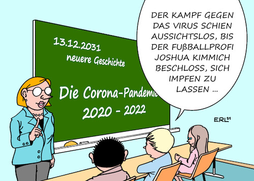 Cartoon: Ein Mann schreibt Geschichte (medium) by Erl tagged politik,sport,corona,virus,pandemie,covid19,vierte,welle,impfkampagne,impfgegner,impfverweigerer,impfzögerer,joshua,kimmich,fußballspieler,fußball,profi,fc,bayern,münchen,beschluss,impfung,sensation,geschichte,schule,unterricht,karikatur,erl,politik,sport,corona,virus,pandemie,covid19,vierte,welle,impfkampagne,impfgegner,impfverweigerer,impfzögerer,joshua,kimmich,fußballspieler,fußball,profi,fc,bayern,münchen,beschluss,impfung,sensation,geschichte,schule,unterricht,karikatur,erl