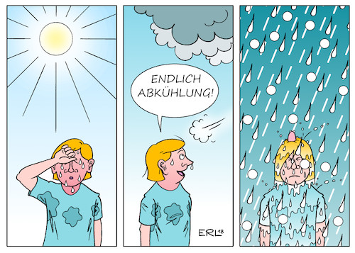 Cartoon: endlich Abkühlung! (medium) by Erl tagged politik,klimawandel,erderwärmung,wetterextreme,hitze,dürre,trockenheit,abkühlung,regen,starkregen,hagel,hochwasser,umwelt,umweltschtz,ökologie,klima,wetter,meteorologie,sonne,wolken,karikatur,erl,politik,klimawandel,erderwärmung,wetterextreme,hitze,dürre,trockenheit,abkühlung,regen,starkregen,hagel,hochwasser,umwelt,umweltschtz,ökologie,klima,wetter,meteorologie,sonne,wolken,karikatur,erl