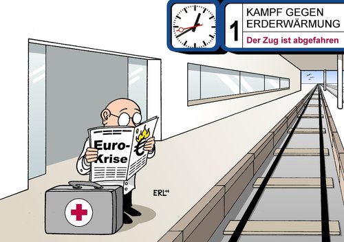 Cartoon: Erderwärmung (medium) by Erl tagged abgefahren,zug,eurokrise,euro,kampf,verfehlt,klimaziel,durban,konferenz,co2,klimawandel,erderwärmung,erderwärmung,klimawandel,co2,konferenz,klimaziel,verfehlt,euro,eurokrise,zug,abgefahren