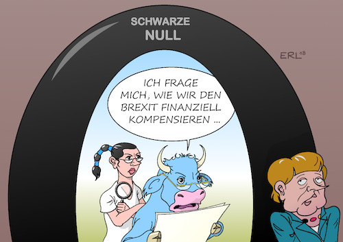 Cartoon: EU Deutschland (medium) by Erl tagged politik,eu,austritt,grossbritannien,gb,uk,brexit,finanzen,finanzlücke,lücke,füllen,kompensation,haushalt,kommissar,günther,oettinger,deutschland,schwarze,null,keine,neuverschuldung,schulden,geld,bundeskanzlerin,angela,merkel,europa,stier,karikatur,erl,politik,eu,austritt,grossbritannien,gb,uk,brexit,finanzen,finanzlücke,lücke,füllen,kompensation,haushalt,kommissar,günther,oettinger,deutschland,schwarze,null,keine,neuverschuldung,schulden,geld,bundeskanzlerin,angela,merkel,europa,stier,karikatur,erl